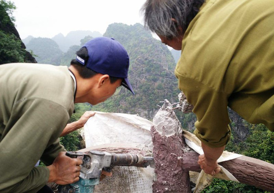 Cận cảnh tháo dỡ công trình trái phép xuyên vùng lõi danh thắng Tràng An